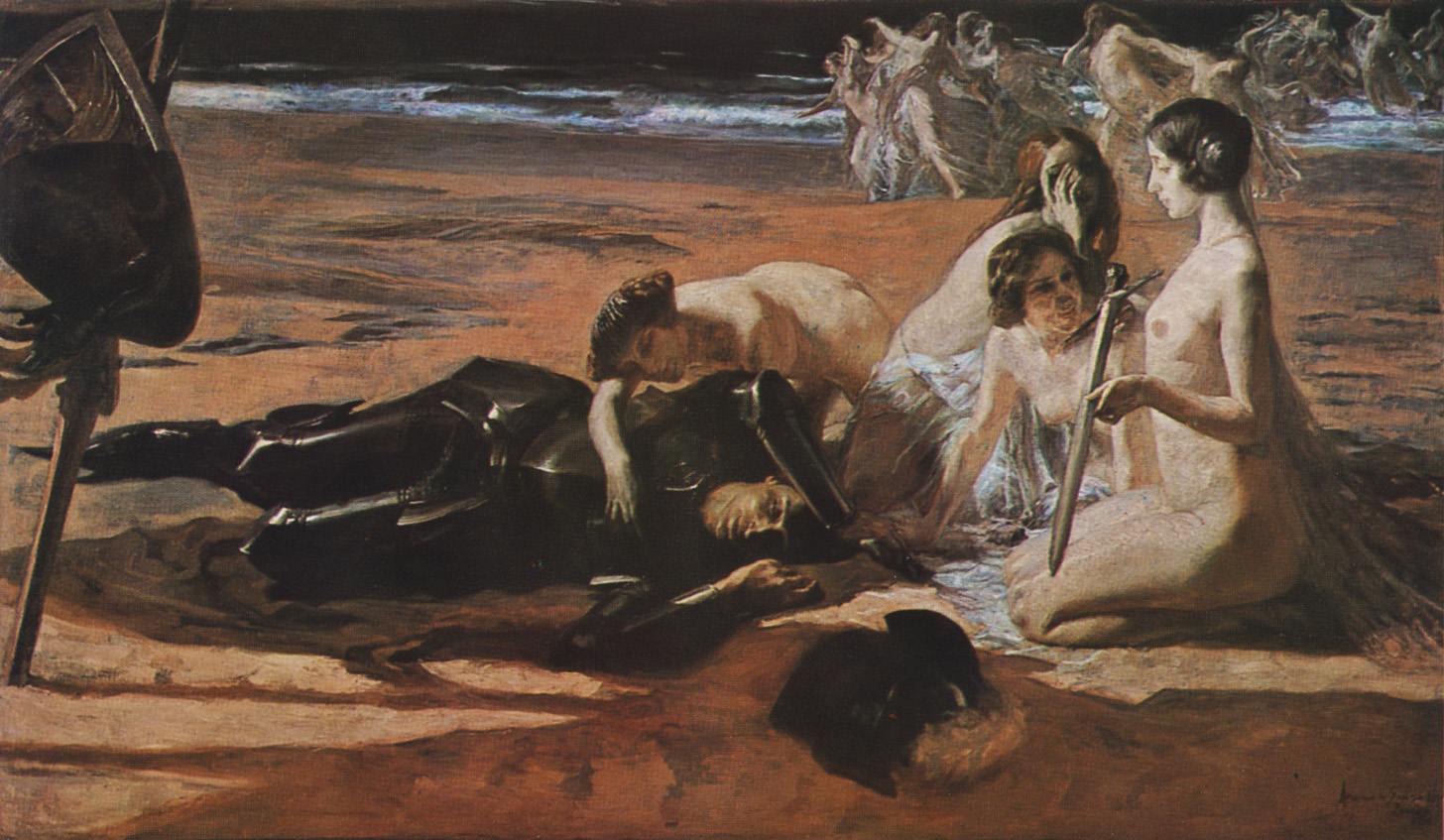 Imagem de referência de As Ondinas (Heine), descrito nos dados abertos como pintura de Adriano de Sousa Lopes