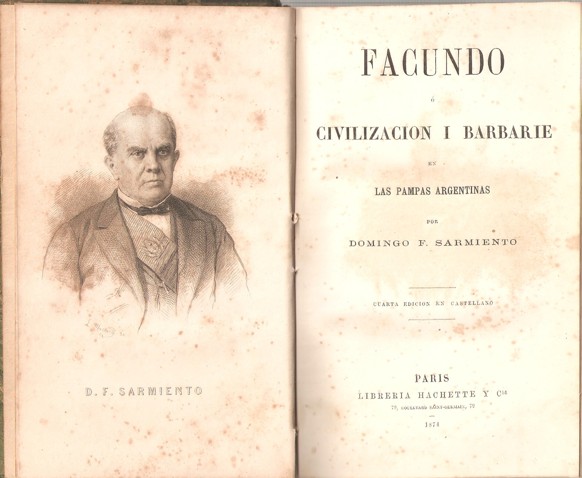 Imagem de referência de Facundo: Civilização e Barbárie, descrito nos dados abertos como livro de Domingo Faustino Sarmiento
