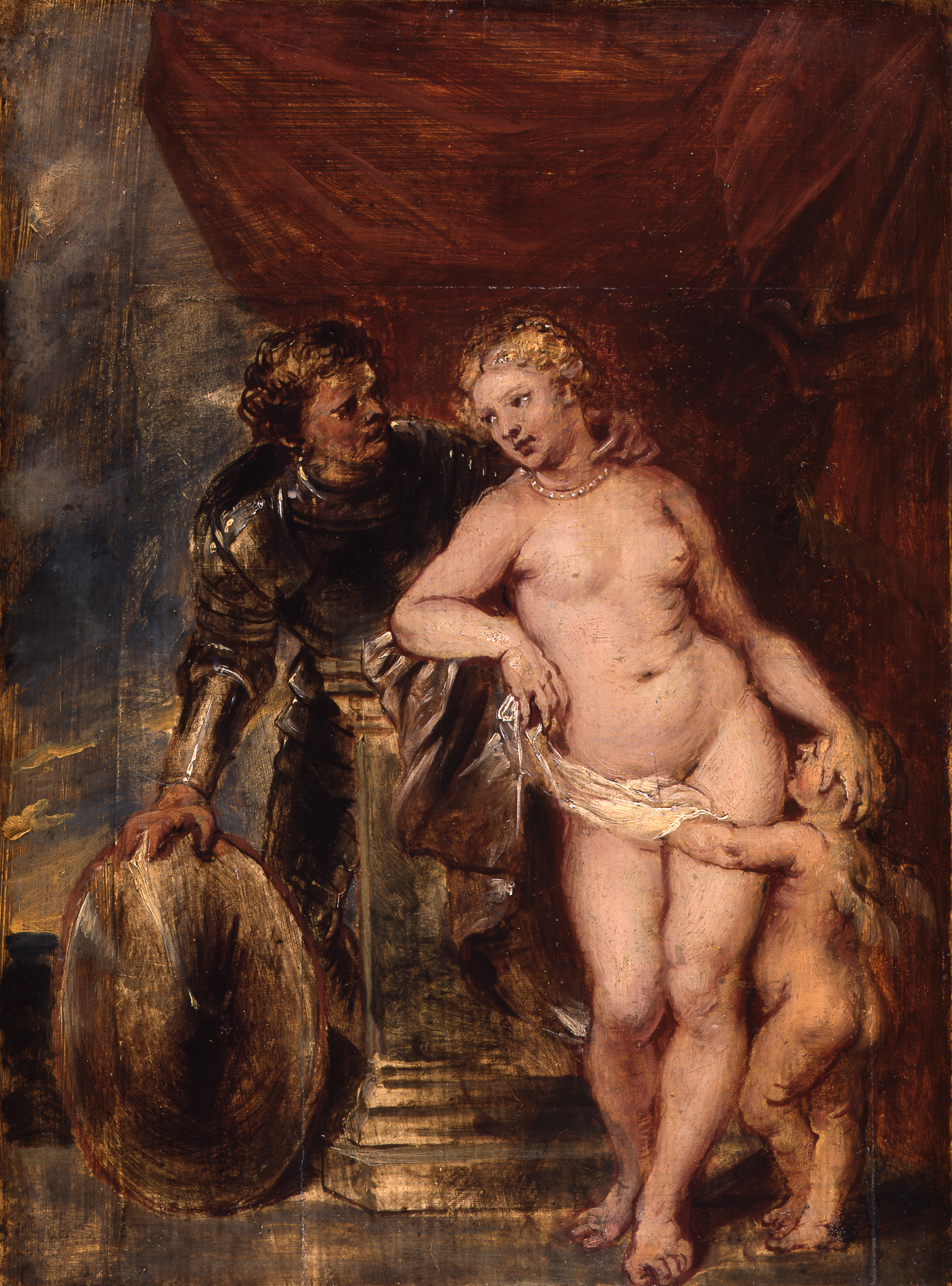 Imagem de referência de Marte, Vênus e Cupido, descrito nos dados abertos como pintura de Peter Paul Rubens