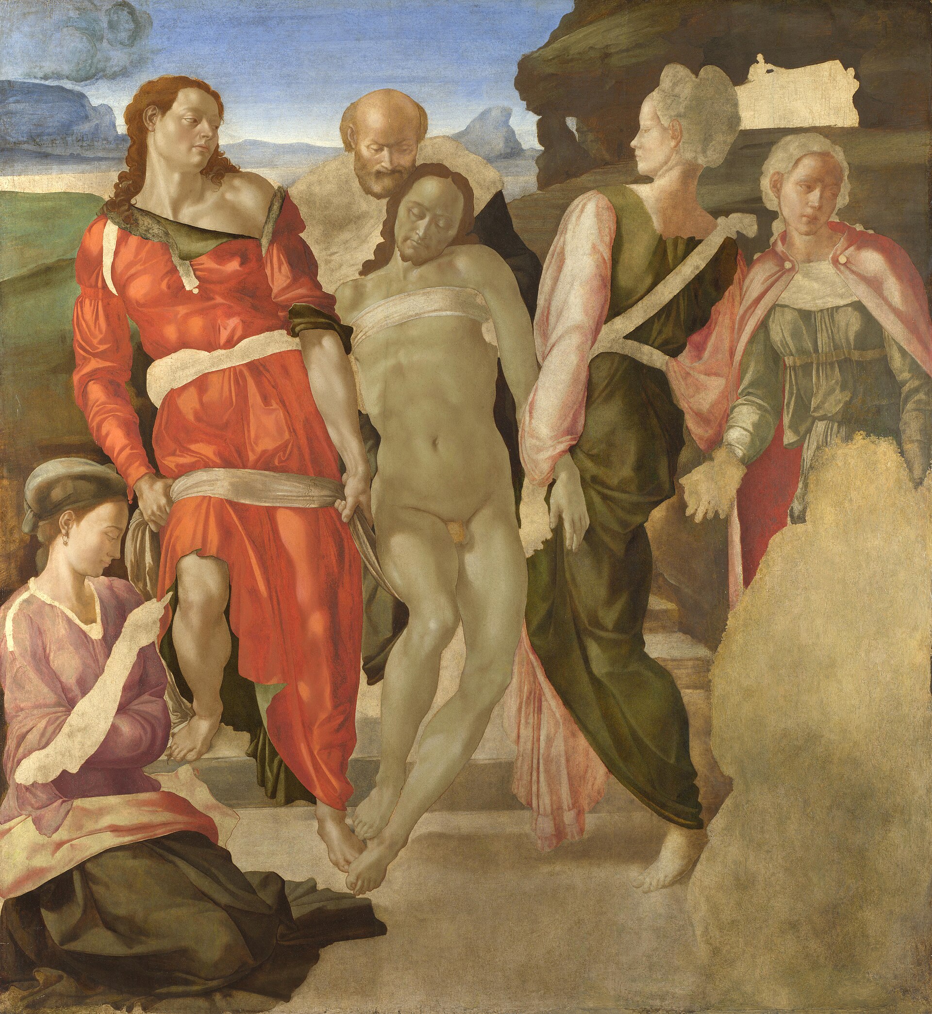 Imagem de referência de O Sepultamento de Cristo, descrito nos dados abertos como pintura de Michelangelo