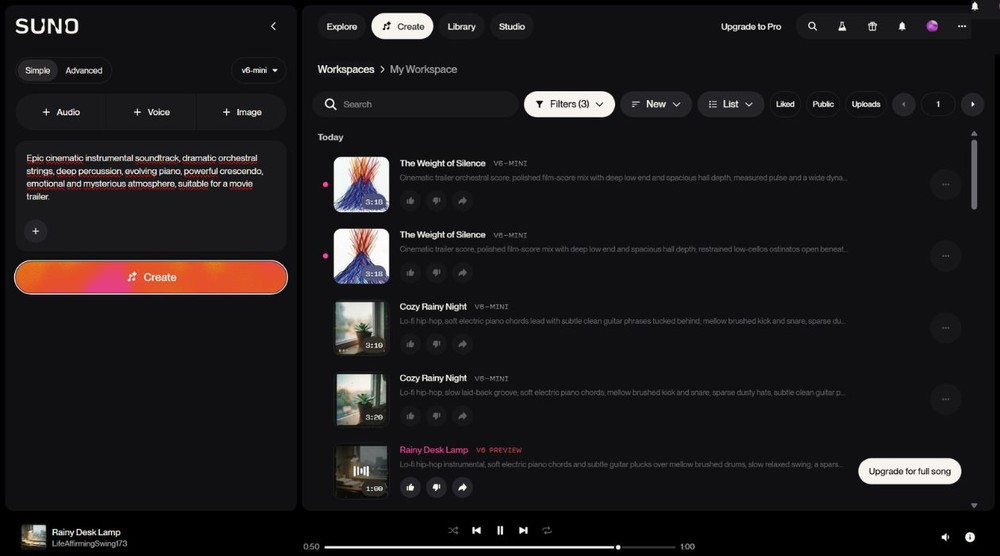 Música eletrônica criada pela IA seguiu o prompt com precisão — Foto: Reprodução/Júlia Silveira