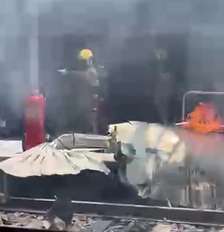 Avião cai na estação São Gabriel, em Belo Horizonte Foto: Reprodução/Corpo de Bombeiros