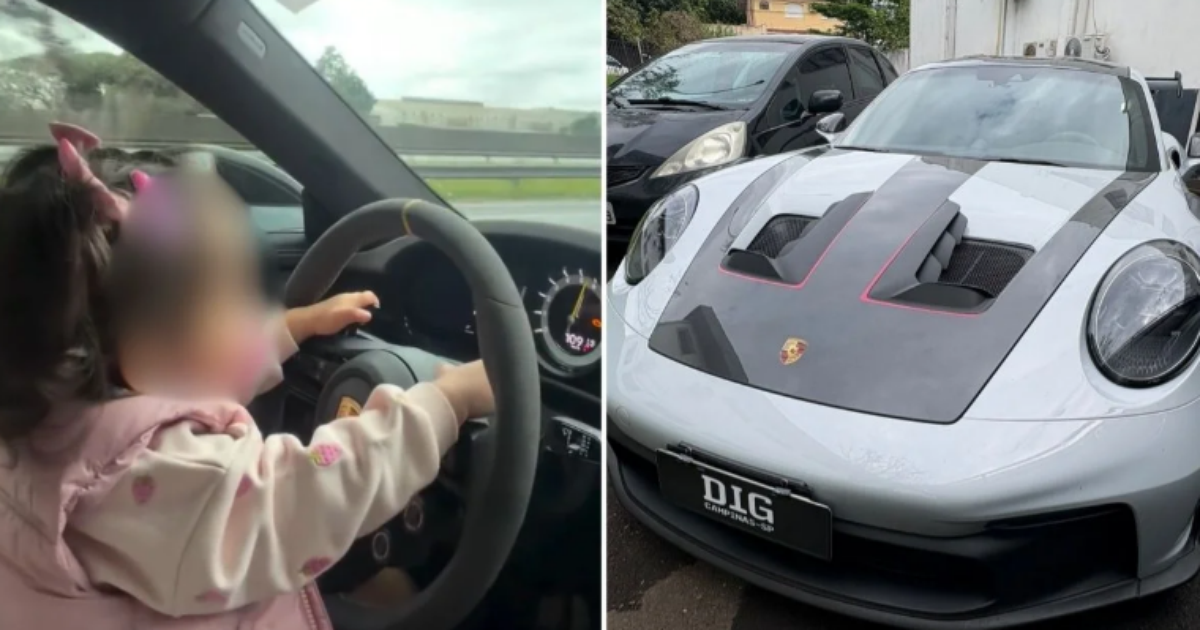 Porsche é apreendido após dono postar vídeos a 300km/h e com filha no colo em rodovias de SP