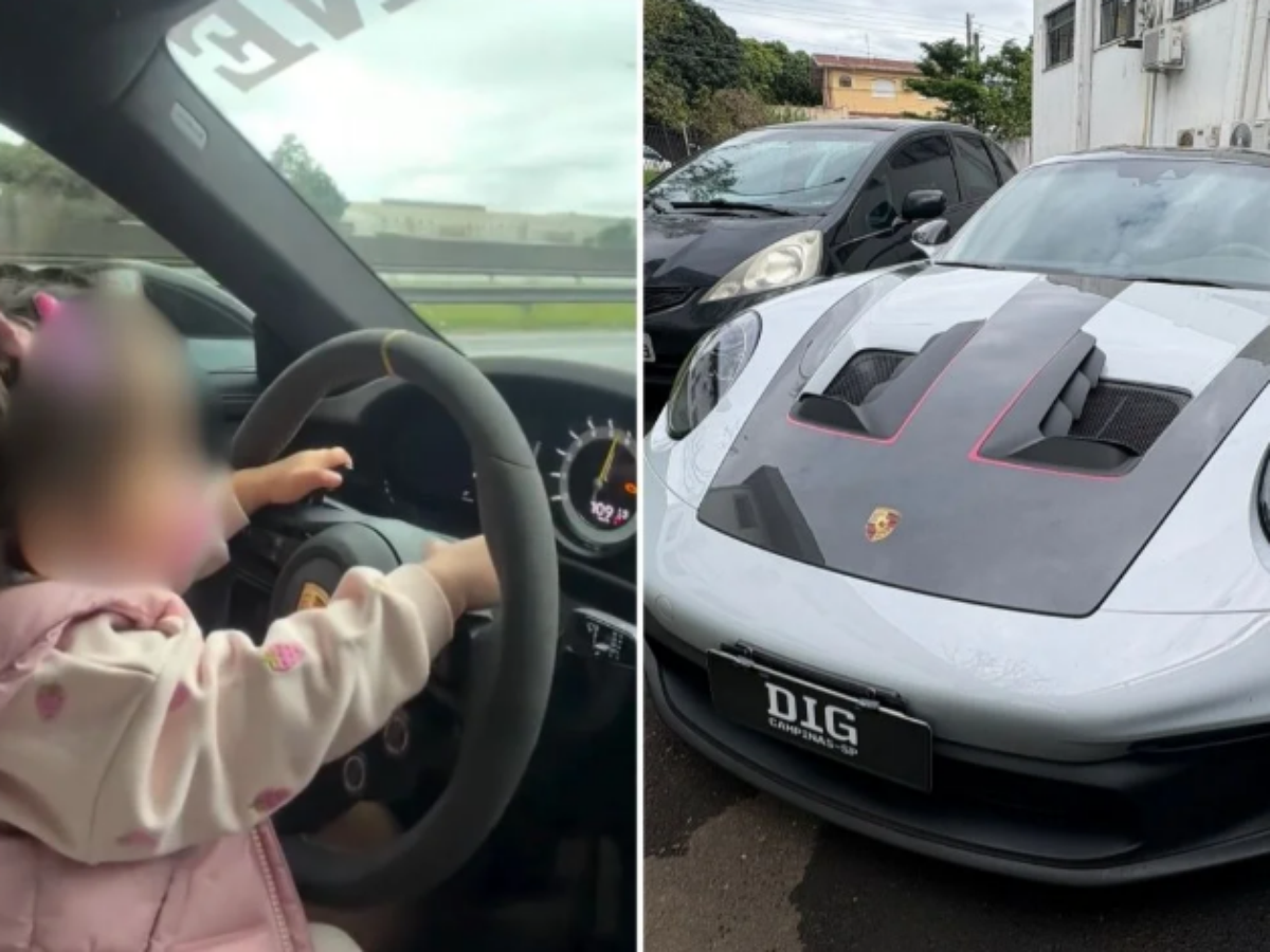 Porsche é apreendido após dono postar vídeos a 300km/h e com filha no colo em rodovias de SP