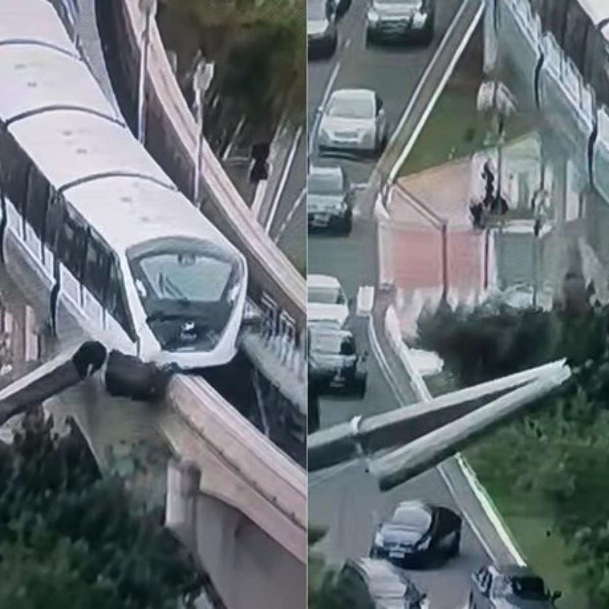 Empresa de guindaste que atingiu trem do VLT se manifesta após incidente