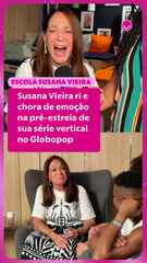 Susana Vieira ri e chora de emoção na pré-estreia de sua série vertical no Globopop
