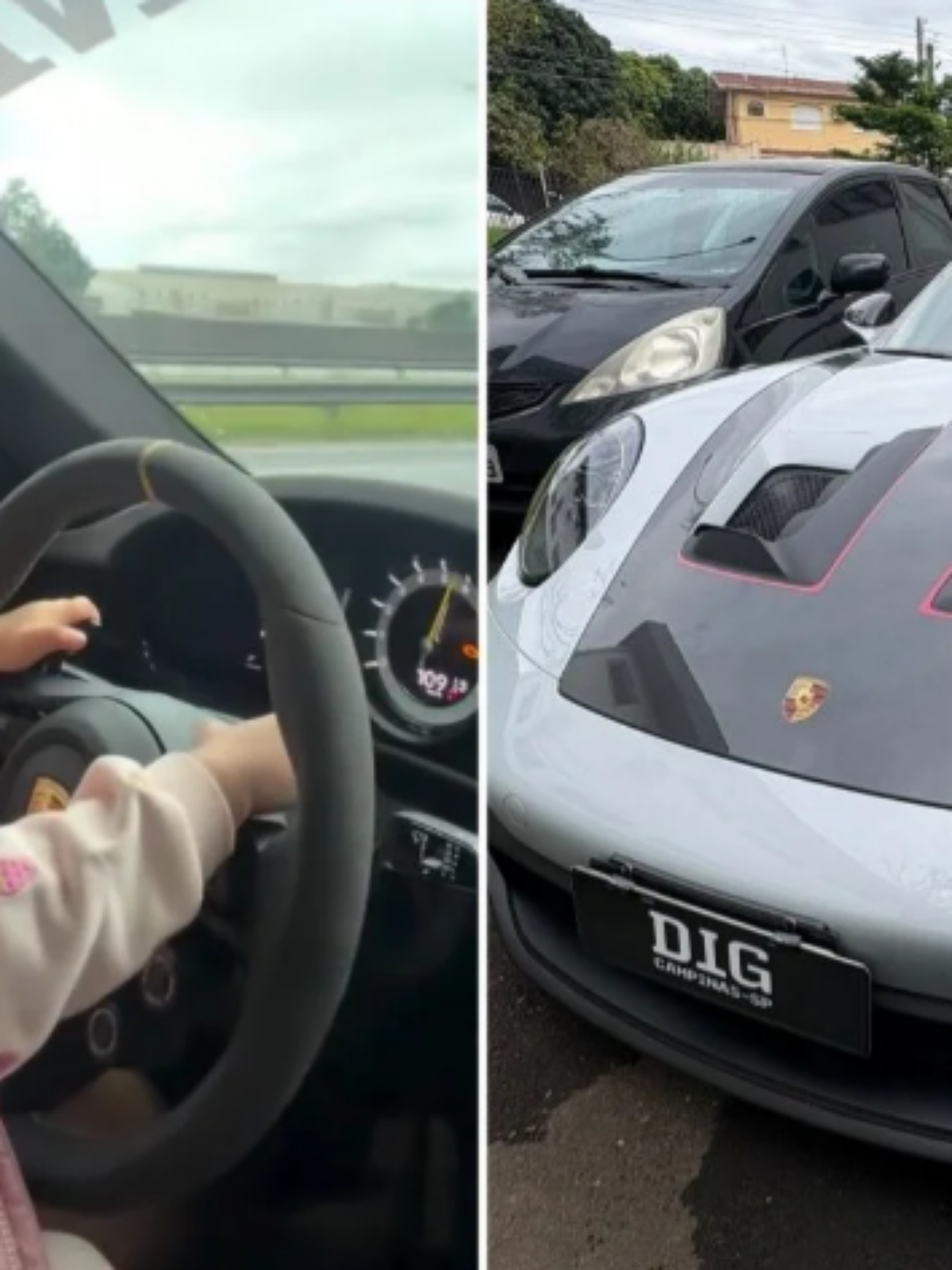 Porsche é apreendido após dono postar vídeos a 300km/h e com filha no colo em rodovias de SP