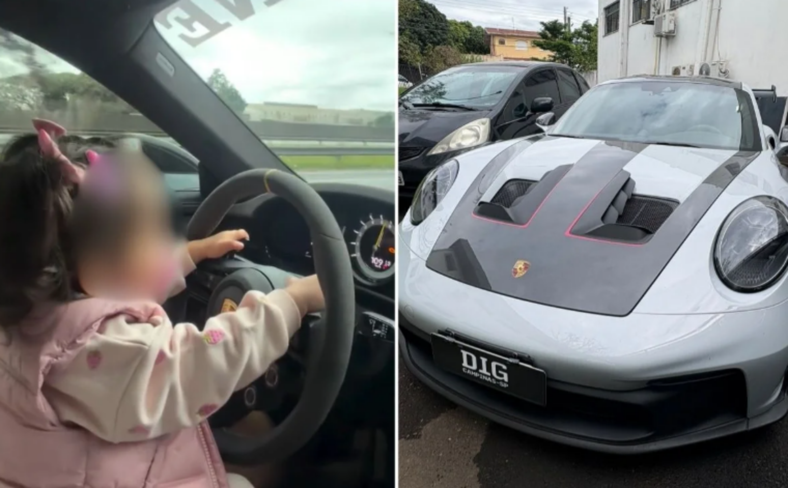 Porsche &eacute; apreendido ap&oacute;s dono postar v&iacute;deos a 300km/h e com filha no colo em rodovias de SP