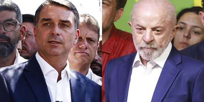 Flávio Bolsonaro recebeu mais votos do que Lula no 2º turno na Papudinha Foto: Wilton Júnior e Daniel Teixeira/Estadão / Estadão