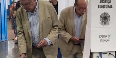 Gilmar Mendes durante vota&ccedil;&atilde;o neste domingo, 4, em Diamantino, no Mato Grosso Foto: Reprodu&ccedil;&atilde;o/Redes Sociais