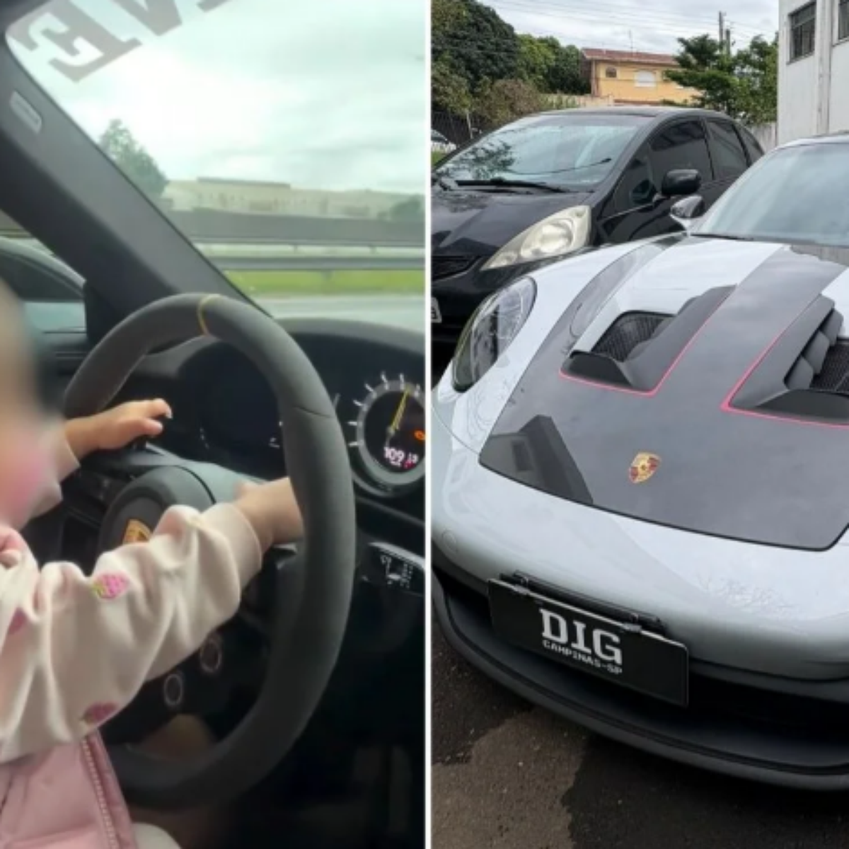 Porsche é apreendido após dono postar vídeos a 300km/h e com filha no colo em rodovias de SP