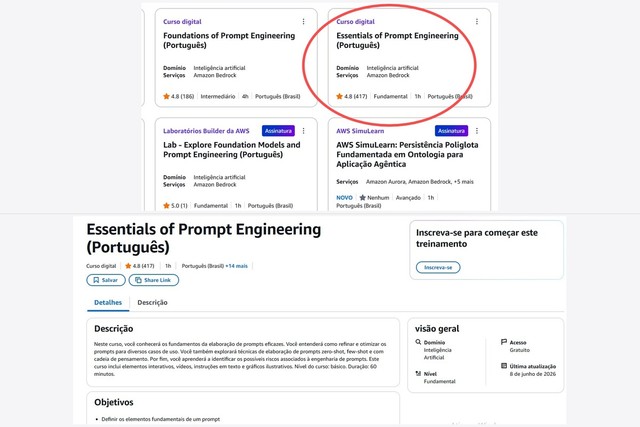 AWS Skill Builder: como fazer curso grátis de engenharia de prompts