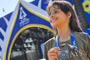 A pequena Ana Clara Silva Pimenta participou da Corrida da Padroeira